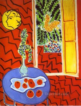  matisse - Interior rojo Bodegón sobre una mesa azul fauvismo abstracto Henri Matisse